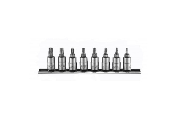 Набор головок-бит TORX с отверстием 1/4", T8H-T40H, 8 шт. FORCE 20812T