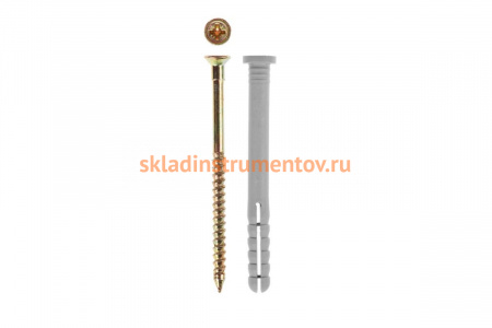 Полипропиленовый дюбель-гвоздь Зубр цилиндрический бортик, 8x140мм, ТФ0, 500шт 4-301360-08-140