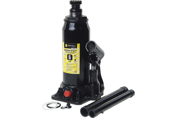 Гидравлический бутылочный домкрат ЭВРИКА с клапаном, 6 т, ремкомплект ER-80062