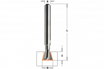 Фреза ласточкин хвост монолитная (9.3x7.3 мм; 19°; S 6 мм; W3; RH) по дереву CMT 718.093.11