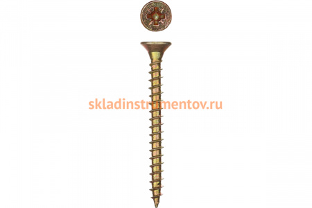 Универсальные шурупы Зубр для дерева ДСП ДВП желтопассивированные PZ 5.0x70 мм ТФ1 100 шт. 4-300391-50-070