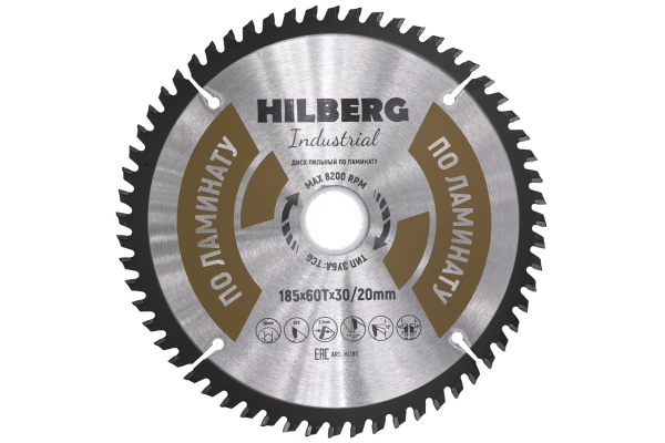 Диск пильный Industrial Ламинат (185x30/20 мм; 60Т) Hilberg HL185 Диск пильный Industrial Ламинат (185x30/20 мм; 60Т) Hilberg HL185