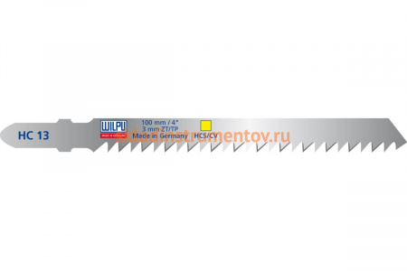 Пилка по дереву HC 13 (5 шт; 100х7.8х1.45 мм; 75 мм; 8.5 TPI; HCS/CV) WILPU 214000005