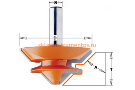 Фреза комбинированная универсальная (50.8x22.2 мм; S 12 мм; 45°) по дереву CMT 955.504.11