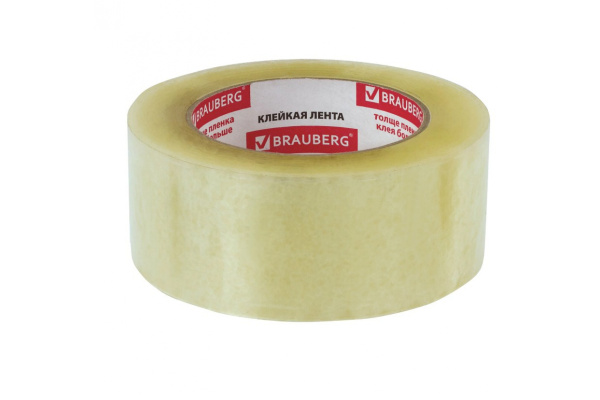 Упаковочная клейкая лента BRAUBERG 48 мм х 132 м, прозрачная, 45 микрон 440157