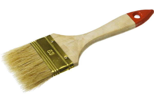 Плоская кисть, светлая щетина, деревянная ручка, 63мм Зубр УНИВЕРСАЛ-ОПТИМА 01099-063_z01