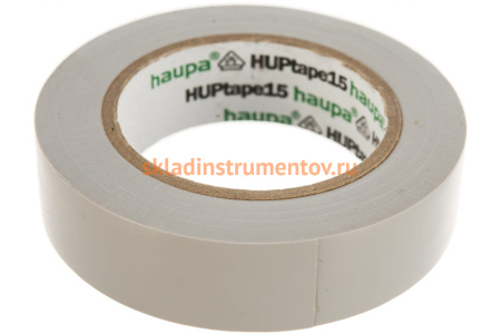 Изолента ПВХ HAUPA цвет серый, шир.15мм, длина 10 м, d 60 мм 263804