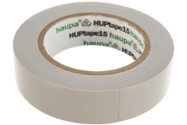 Изолента ПВХ HAUPA цвет серый, шир.15мм, длина 10 м, d 60 мм 263804