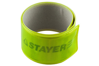 Светоотражающий, самофиксирующийся браслет STAYER MASTER желтый 11630-Y