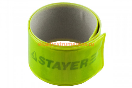 Светоотражающий, самофиксирующийся браслет STAYER MASTER желтый 11630-Y
