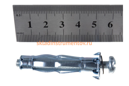 Анкер для пустотелых материалов Зубр МОЛЛИ, 13 мм x M6 x 52 мм, 80 шт, оцинкованный 302472-06-052