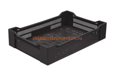 Ягодный ящик п/э 600х400х135 черный Тара.ру 03662 Ягодный ящик п/э 600х400х135 черный Тара.ру 03662
