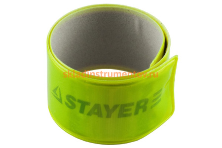 Светоотражающий, самофиксирующийся браслет STAYER MASTER желтый 11630-Y