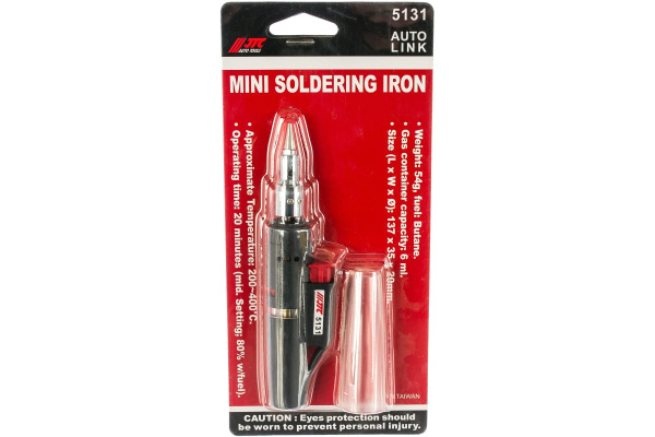 Мини-паяльник 137х35х20 раб. темп. 200-400С газовый контейнер 6мл JTC-5131 Мини-паяльник 137х35х20 раб. темп. 200-400С газовый контейнер 6мл JTC-5131