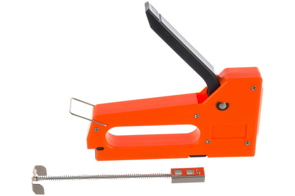 Мебельный пластиковый степлер со скобами 100 шт, тип скобы 53, 4-8 мм SPARTA 42001