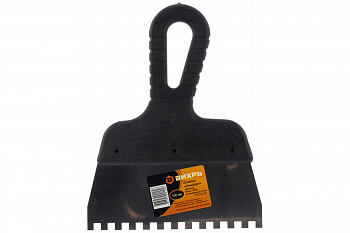 Зубчатый шпатель нержавеющая cталь, пластиковая рукоятка 6х6 мм, 150мм Вихрь 73/3/2/25