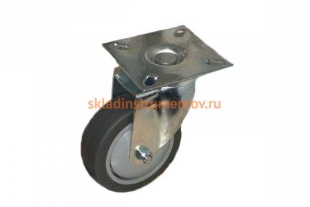 Колесо темно-серая мягкая гладкая резина поворотное SCG93 75 мм MFK-TORG 8053075М