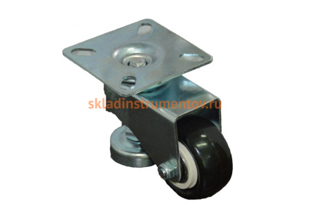 Колесо поворотное черная резина с регулировкой 50 мм  MFK-TORG 4053050-Р