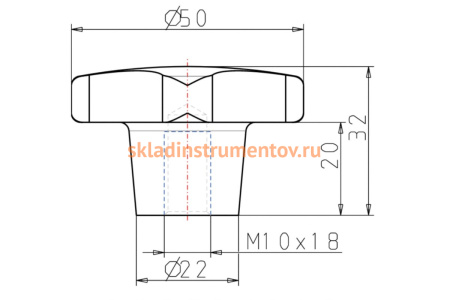 Крестообразная рукоятка KIPP K0148.210