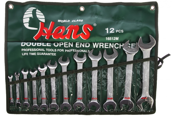 Комплект рожковых ключей Hans 12 шт. 16512M