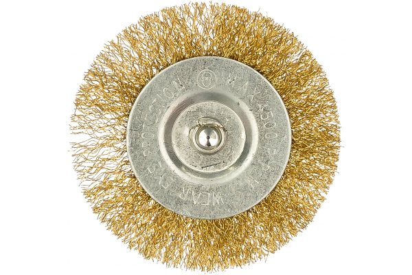 Щетка радиальная плоская, латунированная витая проволока, мягкая, 75 мм Vira для дрели 570075