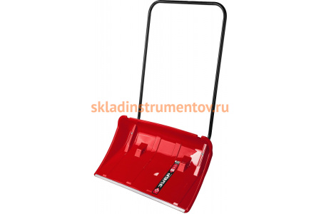 Снеговой движок с колесиками Зубр ПОЛЮС пластиковый ковш с алюминиевой планкой, 860 мм 39939