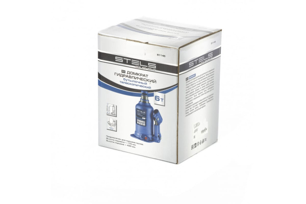 Гидравлический бутылочный телескопический домкрат 6 т, подъем 170-430 мм STELS 51146