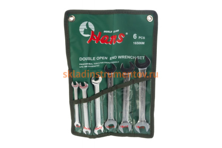 Комплект рожковых ключей 8-19мм, 6шт Hans 16506M
