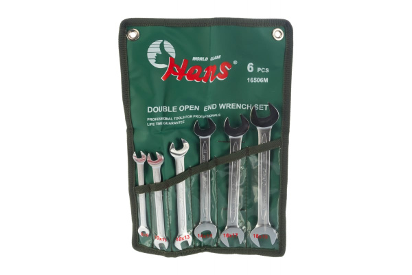 Комплект рожковых ключей 8-19мм, 6шт Hans 16506M