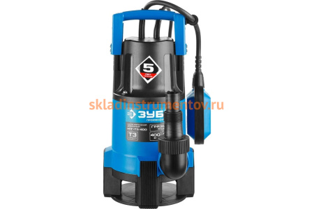 Дренажный насос ЗУБР Профессионал 400 Вт для грязной воды НПГ-Т3-400