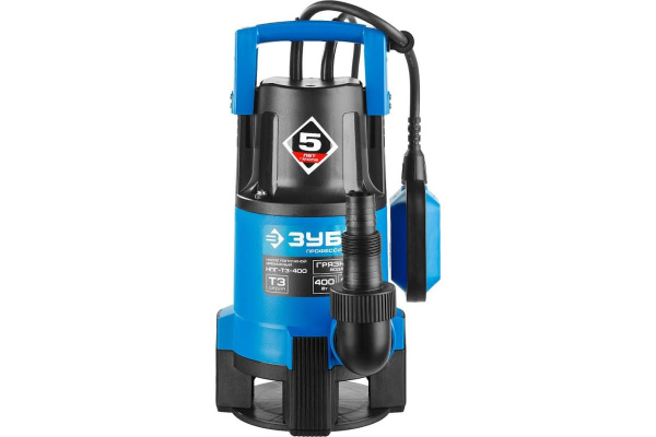 Дренажный насос ЗУБР Профессионал 400 Вт для грязной воды НПГ-Т3-400