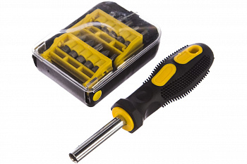 Набор: отвертка-битхолдер с магнитом, 2-компонентная рукоятка, биты Сr-V, в боксе, 21шт STAYER STANDARD 25078-H21