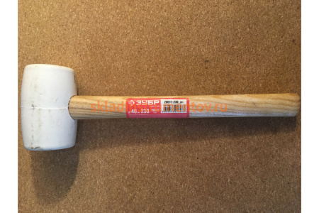 Резиновая белая киянка с деревянной ручкой 230г Зубр МАСТЕР 20511-230_z01