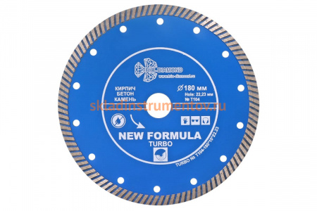 Диск алмазный отрезной Турбо New Formula (180х22.23 мм) TRIO-DIAMOND T104