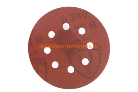 Круг шлифовальный на липучке для обработки древесины и металла (125 мм; Р240; 8 отверстий) KLINGSPOR 92753