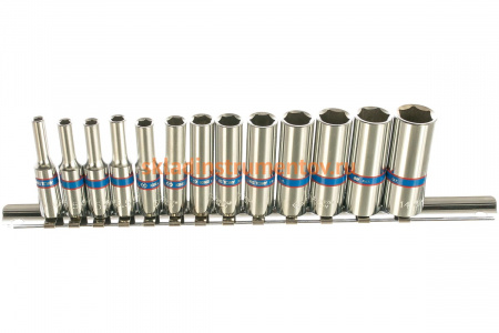 Набор глубоких торцевых головок 1/4", шестигранные, 4-14 мм, 13 предметов KING TONY 2311MR