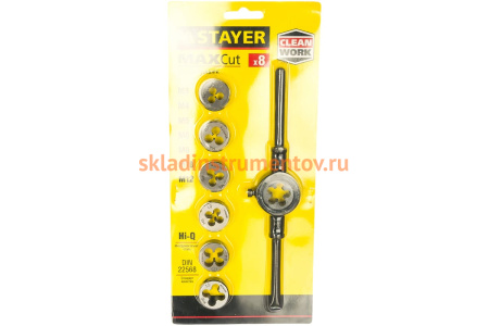 Набор плашек STAYER MASTER плашкодержатель, плашки 7шт, 8 предметов 28015-H8_z01