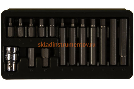 Набор бит HEX (4-12 мм; 30/75 мм; 3/8"; 15 шт.) Дело Техники 626595