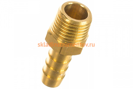 Штуцер пневматический (1/4"M - елочка 8 мм) ЭВРИКА ER-MH04/05