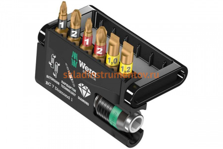 Набор с битами и держателем WERA 7 предметов WE-057416