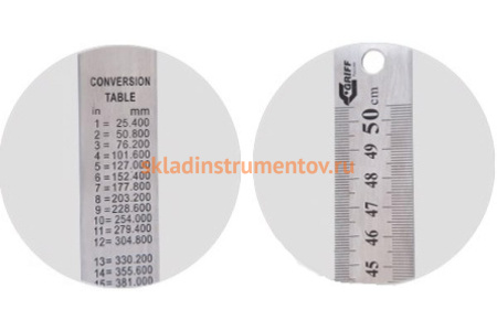 Металлическая линейка с двусторонней шкалой 2000х40х1,8мм GRIFF 033115