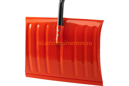 Снеговая стальная лопата с металлическим черенком и V-образной ручкой СИБИН 465мм, оранжевая 421849