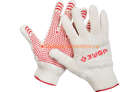 Перчатки трикотажные с защитой от скольжения (размер L-XL; 10 пар) "МАСТЕР" ЗУБР 11392-K10