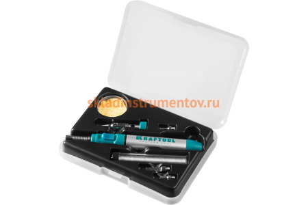 Набор, паяльник газовый, 3в1, 4 насадки, припой, чистка жал, 1300С KRAFTOOL 55504-H8 Набор, паяльник газовый, 3в1, 4 насадки, припой, чистка жал, 1300С KRAFTOOL 55504-H8