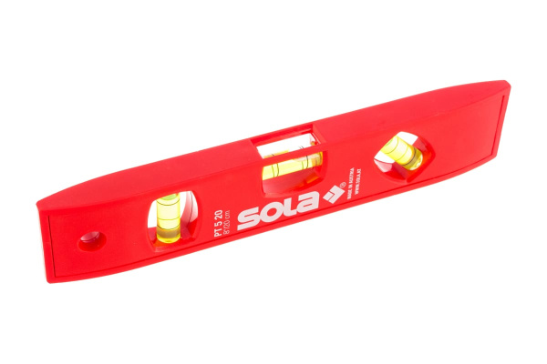 Пластиковый уровень, L=20 см, 3 глазка SOLA PT 5 01430201