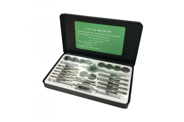 Набор метчиков и плашек ROCKFORCE дюймовый, 24 предмета RF-M024-2