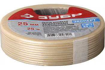 Однонаправленная лента Зубр усиленная стекловолокном клейкая 12 мм х 10 м 12071-12-10