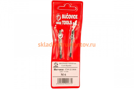 Набор метчиков из 2-х шт. M 6 шаг 1.0 мм Bucovice Tools 110060