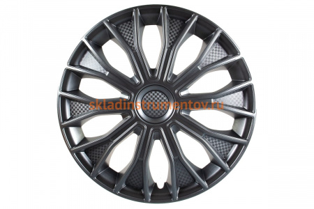 Колесные колпаки Airline 14" Волтек, серебристый, карбон, 2 шт. AWCC-14-14