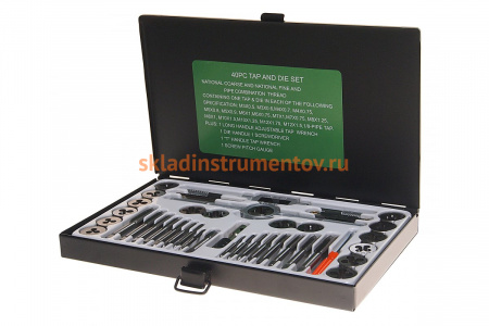 Метрический набор метчиков и плашек ROCKFORCE 40 предметов RF-M040-1
